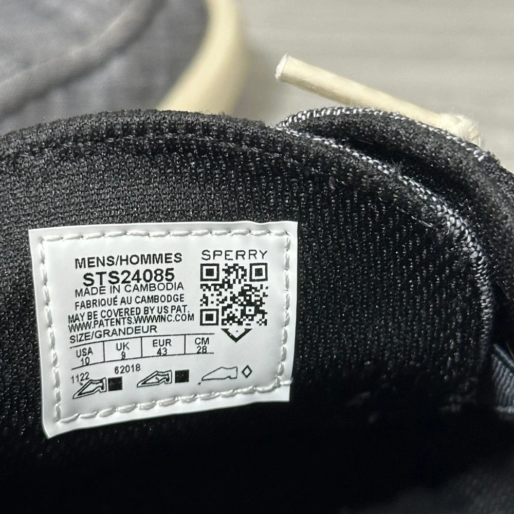 Sperry Captain's Moc Mens 10 Black Chambray Boat Shoes‎ Slip On Loafers